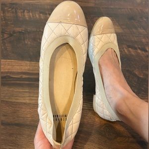 Stuart Weitzman Cream Quilted Flats